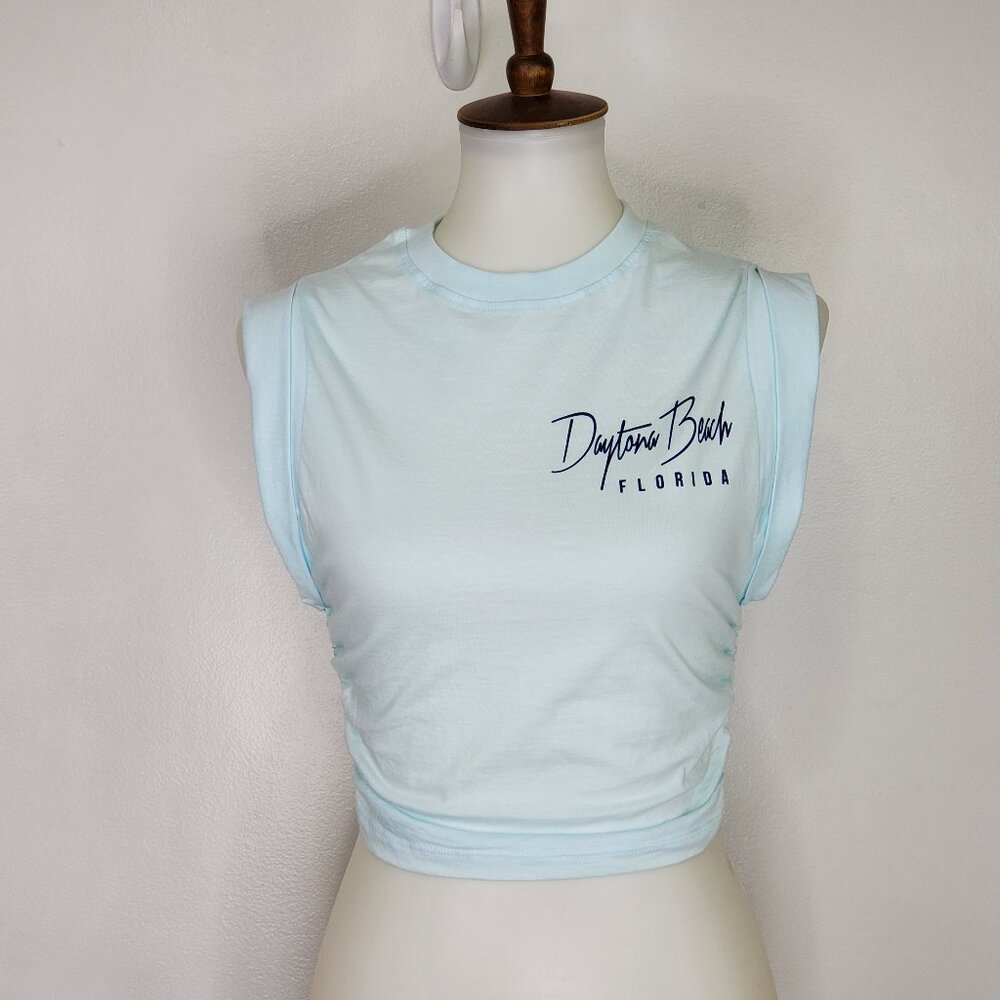 Day Break Daytona Beach Florida Cropped Beachy Vacation Spring Break Top Size S
